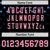 Custom Black Light Pink-White Raglan Sleeve Personalized Star Print Authentic Baseball Jersey