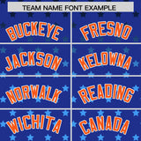 Custom Royal Orange-White Raglan Sleeve Personalized Star Print Authentic Baseball Jersey