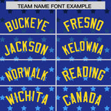 Custom Royal Gold-White Raglan Sleeve Personalized Star Print Authentic Baseball Jersey
