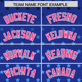 Custom Royal Pink-White Raglan Sleeve Personalized Star Print Authentic Baseball Jersey