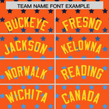Custom Orange Gold-White Raglan Sleeve Personalized Star Print Authentic Baseball Jersey
