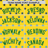 Custom Gold Kelly Green-White Raglan Sleeve Personalized Star Print Authentic Baseball Jersey