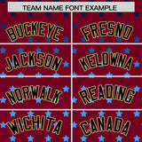 Custom Crimson Khaki-White Raglan Sleeve Personalized Star Print Authentic Baseball Jersey