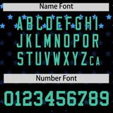 Custom Black Bright Green-White Raglan Sleeve Personalized Star Print Authentic Baseball Jersey