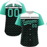 Custom Black Bright Green-White Raglan Sleeve Personalized Star Print Authentic Baseball Jersey