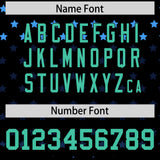 Custom Black Bright Green-White Raglan Sleeve Personalized Star Print Authentic Baseball Jersey