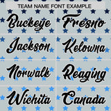 Custom Silver Black-White Raglan Sleeve Personalized Star Print Authentic Baseball Jersey