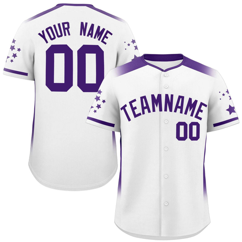 Custom Gradient Side Personalized Classic Style Star Pattern Authentic Baseball Jersey