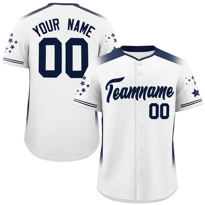 Custom Gradient Side Personalized Star Classic Style Pattern Authentic Baseball Jersey