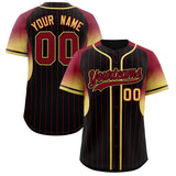 Custom Black Crimson Stripe Fashion Sleeves Gradient Authentic Baseball Jersey