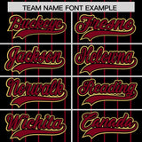 Custom Black Crimson Stripe Fashion Sleeves Gradient Authentic Baseball Jersey