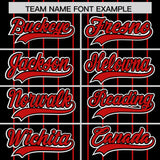 Custom Black Red Stripe Fashion Sleeves Gradient Authentic Baseball Jersey