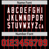 Custom Black Red Stripe Fashion Sleeves Gradient Authentic Baseball Jersey