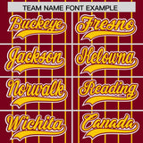 Custom Crimson Gold Stripe Fashion Sleeves Gradient Authentic Baseball Jersey