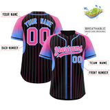 Custom Black Pink Stripe Fashion Sleeves Gradient Authentic Baseball Jersey