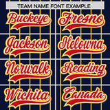 Custom Navy Gold Stripe Fashion Sleeves Gradient Authentic Baseball Jersey