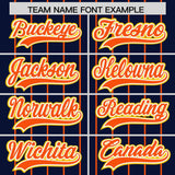 Custom Navy Orange Stripe Fashion Sleeves Gradient Authentic Baseball Jersey