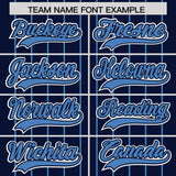 Custom Navy Light Blue Stripe Fashion Sleeves Gradient Authentic Baseball Jersey