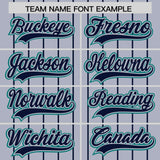 Custom Silver Navy Stripe Fashion Sleeves Gradient Authentic Baseball Jersey