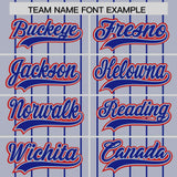 Custom Navy Royal Stripe Fashion Sleeves Gradient Authentic Baseball Jersey