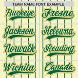 Custom Cream Kelly Green Stripe Fashion Sleeves Gradient Authentic Baseball Jersey