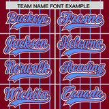 Custom Crimson Powder Blue Stripe Fashion Sleeves Gradient Authentic Baseball Jersey