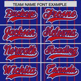 Custom Royal Red Stripe Fashion Sleeves Gradient Authentic Baseball Jersey