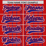 Custom Red Royal Stripe Fashion Sleeves Gradient Authentic Baseball Jersey