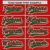 Custom Red Kelly Green Stripe Fashion Sleeves Gradient Authentic Baseball Jersey