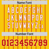 Custom Gold Red Stripe Fashion Sleeves Gradient Authentic Baseball Jersey