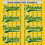 Custom Gold Kelly Green Stripe Fashion Sleeves Gradient Authentic Baseball Jersey