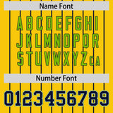 Custom Gold Navy Stripe Fashion Sleeves Gradient Authentic Baseball Jersey