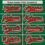 Custom Kelly Green Red Stripe Fashion Sleeves Gradient Authentic Baseball Jersey