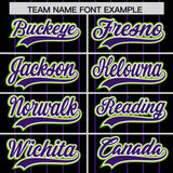 Custom Black Purple Stripe Fashion Sleeves Gradient Authentic Baseball Jersey
