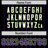 Custom Black Purple Stripe Fashion Sleeves Gradient Authentic Baseball Jersey