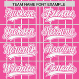 Custom Pink White Stripe Fashion Sleeves Gradient Authentic Baseball Jersey