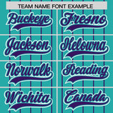 Custom Aqua Purple Stripe Fashion Sleeves Gradient Authentic Baseball Jersey