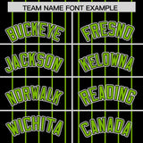 Custom Black Neon Green Stripe Fashion Sleeves Gradient Authentic Baseball Jersey