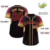 Custom Black Crimson Stripe Fashion Sleeves Gradient Authentic Baseball Jersey