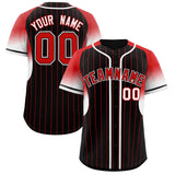 Custom Black Red Stripe Fashion Sleeves Gradient Authentic Baseball Jersey