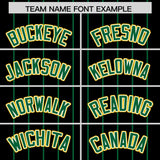 Custom Black Kelly Green Stripe Fashion Sleeves Gradient Authentic Baseball Jersey