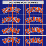 Custom Royal Orange Stripe Fashion Sleeves Gradient Authentic Baseball Jersey