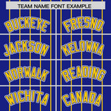 Custom Royal Gold Stripe Fashion Sleeves Gradient Authentic Baseball Jersey