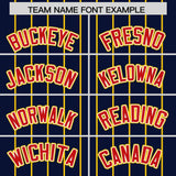Custom Navy Gold Stripe Fashion Sleeves Gradient Authentic Baseball Jersey
