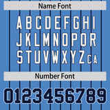 Custom Light Blue Navy Stripe Fashion Sleeves Gradient Authentic Baseball Jersey