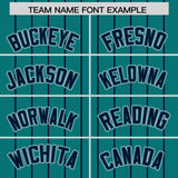 Custom Aqua Navy Stripe Fashion Sleeves Gradient Authentic Baseball Jersey