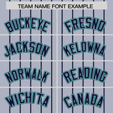 Custom Silver Navy Stripe Fashion Sleeves Gradient Authentic Baseball Jersey