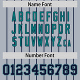 Custom Silver Navy Stripe Fashion Sleeves Gradient Authentic Baseball Jersey