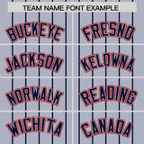 Custom Silver Navy Stripe Fashion Sleeves Gradient Authentic Baseball Jersey
