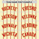 Custom Cream Red Stripe Fashion Sleeves Gradient Authentic Baseball Jersey